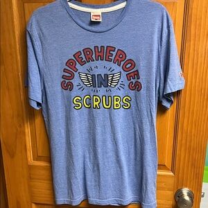 HOMAGE Blue Superheroes Graphic Tee